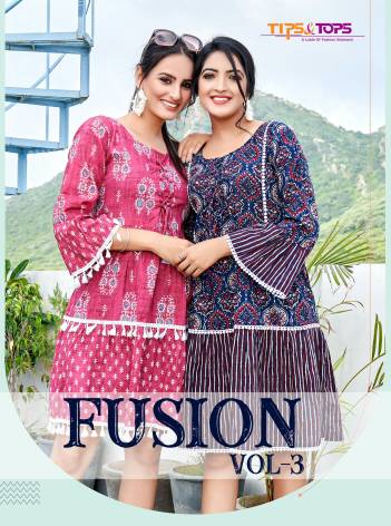 Fusion Vol 03 By Tips & Tops Fancy Cotton Short Kurti Collection